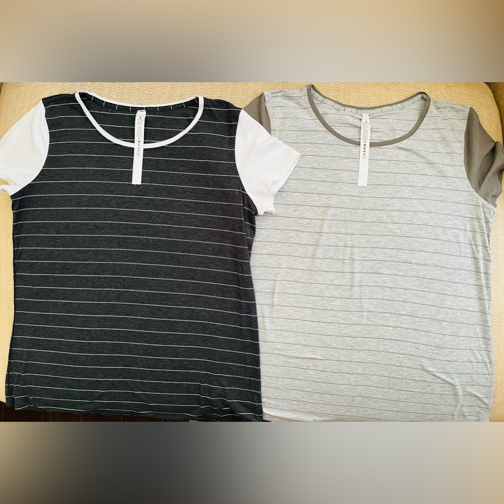 🎉Bundle of LULULEMON super soft striped tshirts. Barely worn
